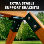 Gorilla Playsets Empire Extreme Wooden Swing Set with Monkey Bars, Clatter Bridge, Tower, and 3 Slides - Image 5