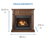 Duluth Forge Full Size Dual Fuel Ventless Gas Fireplace With Mantel – 32,000 BTU, Remote Control, Walnut Finish – Model# FDI32R-M-WN - Image 6
