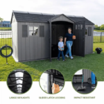 Lifetime 15′ x 8′ Dual Entry Outdoor Storage Shed, Gray - Image 8
