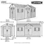 Lifetime 15′ x 8′ Dual Entry Outdoor Storage Shed, Gray - Image 10