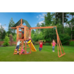 Creative Cedar Designs Cedar Cottage Wooden Swing Set - Image 4
