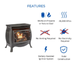 Duluth Forge Dual Fuel Ventless Gas Stove – 26,000 BTU, Remote Control, Matte Black Finish – Model# FDSR25 - Image 4