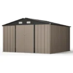 VEIKOUS 10 ft. W x 10 ft. D Outdoor Metal Storage Shed in Gray (100 sq. ft.)