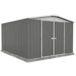 VEIKOUS 10 ft. W x 12 ft. D Outdoor Metal Storage Shed in Gray (120 sq. ft.)