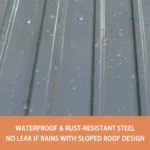 VEIKOUS 10 ft. W x 12 ft. D Outdoor Metal Storage Shed in Gray (120 sq. ft.) - Image 8