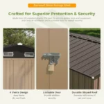 Patiowell 10 ft. W x 12 ft. D Size Upgrade Metal Storage Shed (119 sq. ft.) - Image 6