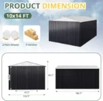 Patiowell 10 ft. W x 12 ft. D Size Upgrade Metal Storage Shed (119 sq. ft.) - Image 3