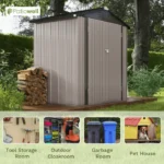 Patiowell 10 ft. W x 12 ft. D Size Upgrade Metal Storage Shed (119 sq. ft.) - Image 5