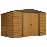 Arrow 10 ft. x 8 ft. Woodridge Shed – Durable Metal Storage with Woodgrain Finish