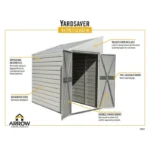 Arrow 4 ft. x 7 ft. Yardsaver Galvanized Steel Storage Shed - Image 9