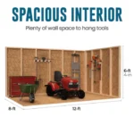 Heartland Coronado 12-ft x 8-ft Gable Style Wood Outdoor Storage Shed with Windows and Doors - Image 3