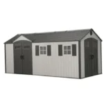 Lifetime 8′ x 17.5′ Outdoor Storage Shed Dual Entry, Tan