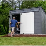 Modernist 10 ft. x 7 ft. Barn Door Storage Shed Suncast - Image 7