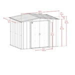 Newport 8 ft. W x 6 ft. D 2-Tone Eggshell and Coffee Galvanized Metal Shed with Sliding Lockable Doors (43 sq. ft.) - Image 5