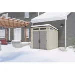 Suncast 7′ x 7′ Modernist Resin Outdoor Storage Shed - Image 2