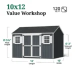 Value Workshop Outdoor Wood Storage Shed - Image 3
