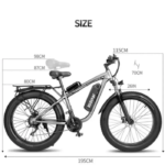 Ridstar E26 PRO Electric Bike 48V 23Ah Battery 1000W*2 Dual Motors 26*4.0inches Tires 50-75KM Max Mileage 15 - Image 5