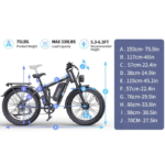 Ridstar E26 PRO Electric Bike 48V 23Ah Battery 1000W*2 Dual Motors 26*4.0inches Tires 50-75KM Max Mileage 15 - Image 6