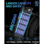 Ridstar DC26 2000W Folding Fat Tire Mountain Electric Bike - Image 4