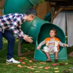 Ranger Retreat Wooden Swing Set/Playset with Tent, Tube Slide and 3-Swings - Image 4