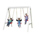 Sports power Vinyl-Covered Wood Swing Set – Classic & Durable for Outdoor Fun - Image 8