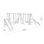 Sportspower Super 10 Metal Swing Set with Lifetime Warranty on Blow Molded Slide - Image 2