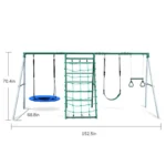 Swing Sets with Saucer Swing,Belt Swing,Trapeze Bar,Climbing Rope,Climbing Ladder - Image 3